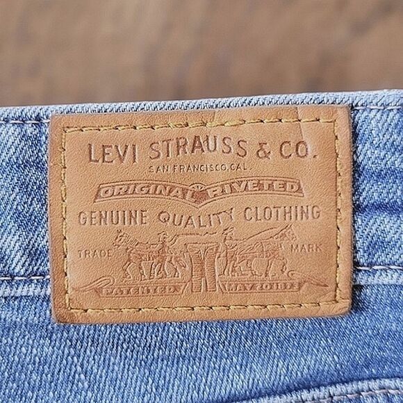 Levi's 721 Distressed Skinny in Rugged Indigo Med Denim size 25 - Picture 9 of 14